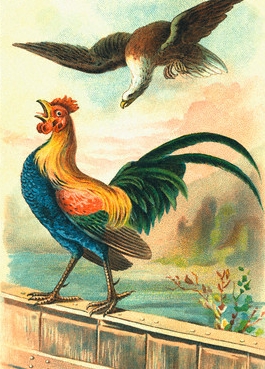 Trade Card with Rooster